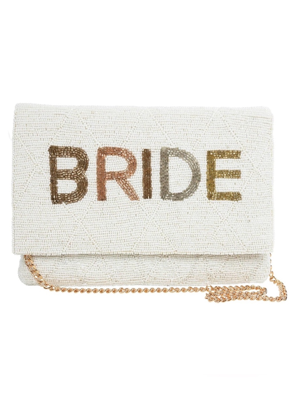 WEDDING SEASON! Bride Beaded White Clutch Bag